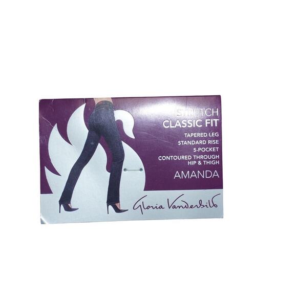 Gloria Vanderbilt Amanda Stretch Classic Fit Jeans - Size 12 - Dark Wash  NWT - Picture 6 of 9